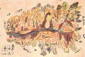 田染荘の村絵図 たしぶのしょうのむらえず
