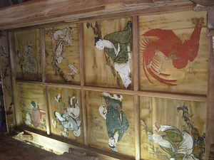 大山白山神社の絵天井 おおやまはくさんじんじゃのえてんじょう