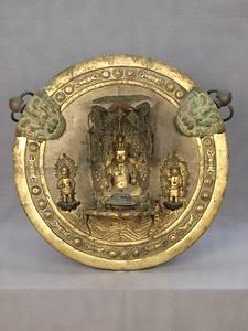 金銅十一面観音不動毘沙門懸仏