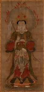 絹本著色十二天像附三幅（水天・梵天・地天） けんぽんちゃくしょくじゅうにてんぞうつけたりさんふく（すいてん・ぼんてん・じてん）