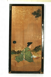 杉戸絵　足柄山（新羅三郎吹笙）図 すぎとえ　あしがらやま　しんらさぶろうしょうをふく　ず