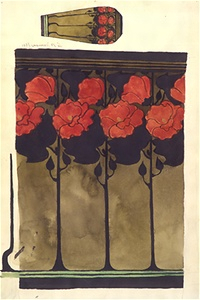 けしの花［陶器図案〕 