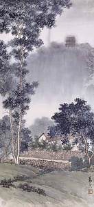 北極閣煙雨図
