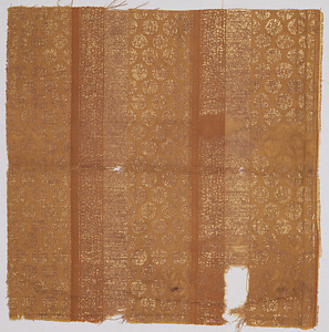 七宝斜格子小花散しの縞文様金襴（蜀金金襴）