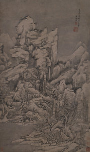 仿范寛雪景山水図