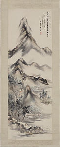 江村烟雨図