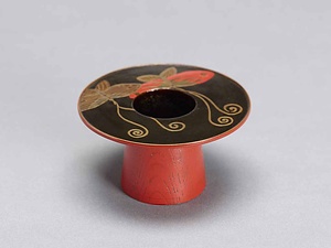 蝶蒔絵盃台　「青々子」銘