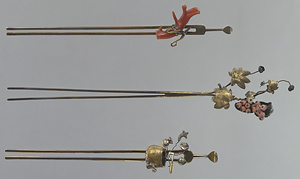 葡萄金銀珊瑚造り簪