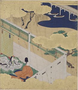 源氏物語絵色紙帖 總角 詞久我通前