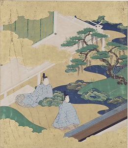 源氏物語絵色紙帖 竹河 詞四辻季繼