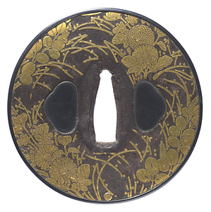 秋草図象嵌鐔