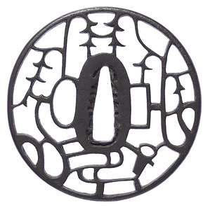 垂柳図透鐔