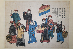 唐人船揚天后聖母下船入寺図