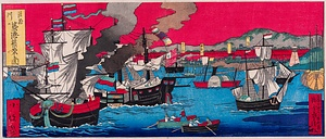 浪花川口築港繁栄之図