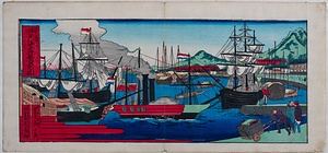摂津神戸海岸繁栄図