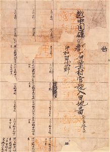 越中国礪波郡石粟村官施入田図（東大寺開田図） えっちゅうのくにとなみぐんいさわむらかんせにゅうでんず（とうだいじかいでんず）