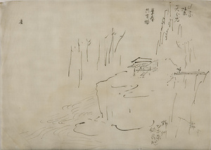 スケッチ 「塩原天ぐ岩」