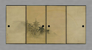 塔に虹図