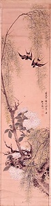 柳燕紫陽花図