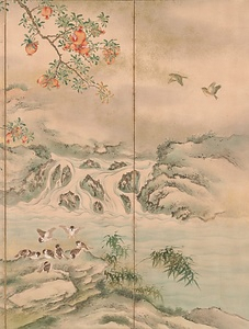 四季花鳥図屏風 しきかちょうずびょうぶ