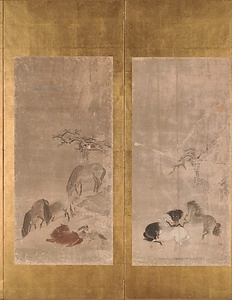 馬之図屏風 うまのずびょうぶ