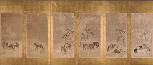 馬之図屏風