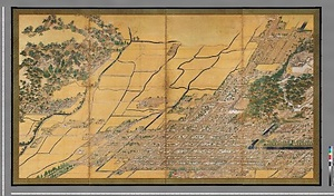 松山城下図屏風 まつやまじょうかずびょうぶ