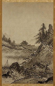 紙本墨画秋冬山水図〈雪舟筆／〉