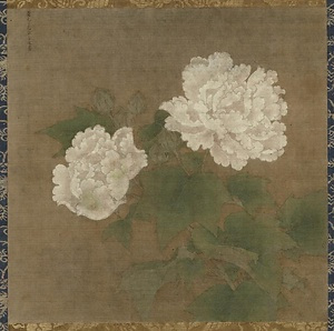 絹本著色紅白芙蓉図 けんぽんちゃくしょくこうはくふようず