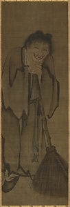 絹本著色寒山拾得図〈（伝顔輝筆）／〉