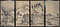 紙本淡彩琴棋書画図〈襖貼付／〉