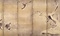 紙本墨画芦雁図〈（伝宮本武蔵筆）／六曲屏風〉