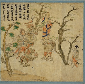 紙本著色華厳五十五所絵巻〈残闕／〉 