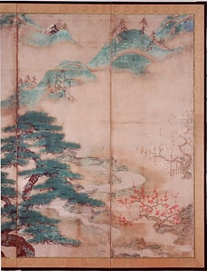 紙本著色浜松図〈／六曲屏風〉 