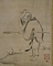 紙本墨画蜆子和尚図〈可翁筆／〉