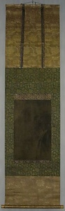 絹本墨画瀑布図〈玉澗筆／（廬山図断簡）〉 けんぽんぼくがばくふず