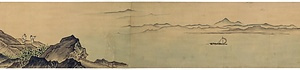 紙本墨画淡彩四季山水図〈伝雪舟筆／〉 しほんぼくがたんさいしきさんすいず
