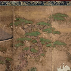 紙本著色厩図〈／六曲屏風〉 