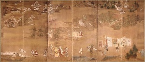 紙本著色名所風俗図〈／六曲屏風〉 