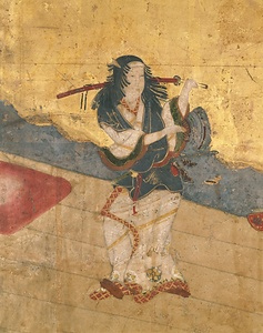 紙本金地著色阿国歌舞伎図〈／六曲屏風〉 