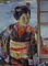 舞妓〈黒田清輝筆／油絵　麻布〉