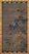 絹本墨画蓮池白鷺図
