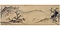 紙本墨画淡彩山水図〈一技希維筆／〉