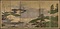 紙本著色日月山水図〈／六曲屏風〉