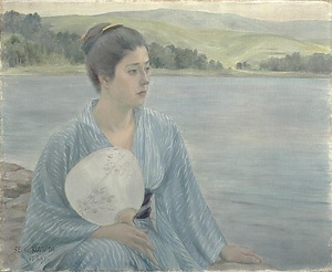 湖畔〈黒田清輝筆　一八九七年／油絵　麻布〉