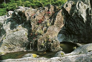 飛水峡の甌穴群