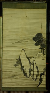 紙本墨画山水図〈伊藤若冲筆／〉