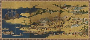 南蛮船・唐船入港図