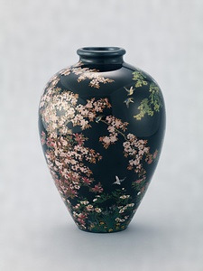 七宝四季花鳥図花瓶〈並河靖之作／〉