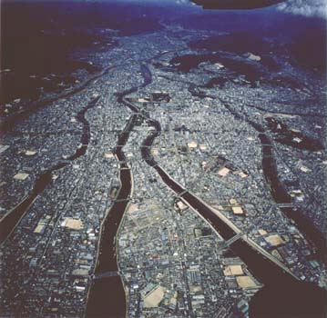 A-1 Aerial view of the urban area around the Dome, from south